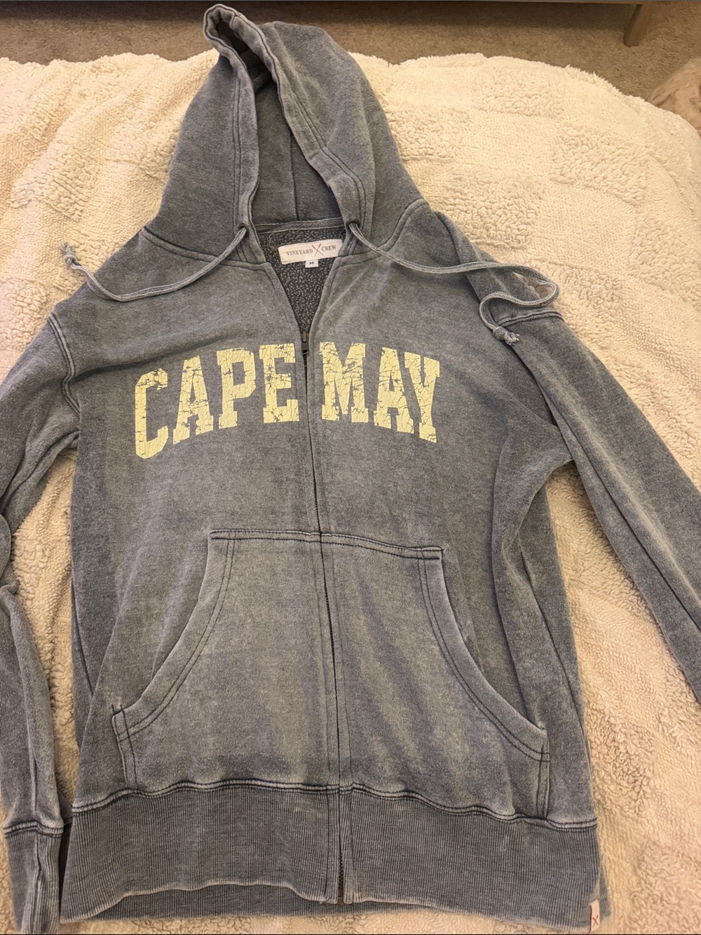 Vineyard Crew Cape May Faded Blue Full-Zip Hoodie